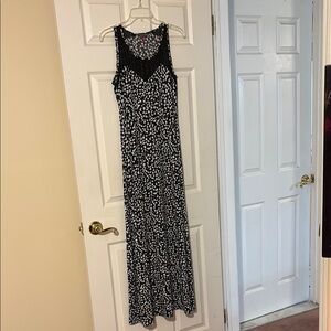 Vince Camuto Black and White Halter Sundress Maxi